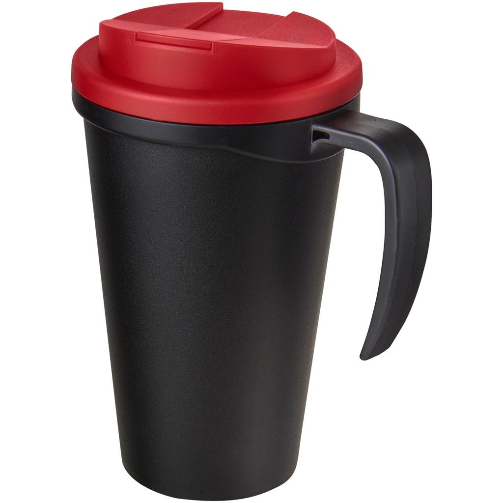 Americano® Grande 350 ml mug with spill-proof lid 210421 - Czarno-czerwony