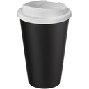 Kubek Americano® Eco z recyklingu o pojemności 350 ml z pokrywą odporną na zalanie 210425 - Biało-czarny