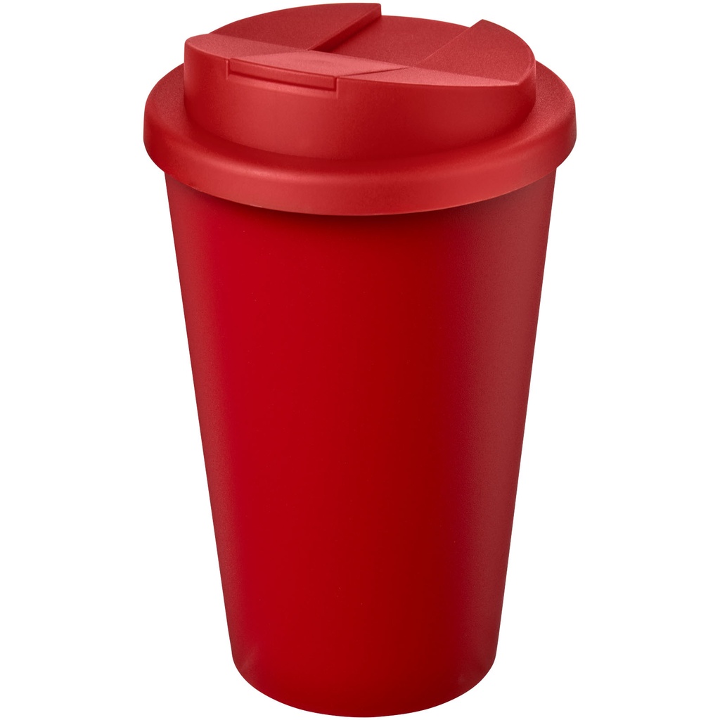 Kubek Americano® Eco z recyklingu o pojemności 350 ml z pokrywą odporną na zalanie 210425 - Czerwony