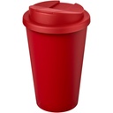 Kubek Americano® Eco z recyklingu o pojemności 350 ml z pokrywą odporną na zalanie 210425 - Czerwony