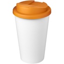 Kubek Americano® Eco z recyklingu o pojemności 350 ml z pokrywą odporną na zalanie 210425 - Pomarańczowo-biały