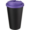 Kubek Americano® Eco z recyklingu o pojemności 350 ml z pokrywą odporną na zalanie 210425 - Fioletowo-czarny