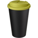 Kubek Americano® Eco z recyklingu o pojemności 350 ml z pokrywą odporną na zalanie 210425 - Limonkowo-czarny