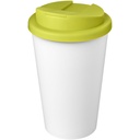 Kubek Americano® Eco z recyklingu o pojemności 350 ml z pokrywą odporną na zalanie 210425 - Limonkowo-biały