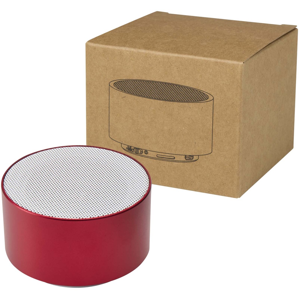 Ankaa bezprzewodowy głośnik Bluetooth® o mocy 3 W z recyklingowanego aluminium 124486 - Czerwony