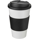 Kubek Americano® 350 ml z uchwytem i pokrywką chroniącą przed rozlaniem 210696 - Biało-czarny