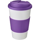 Kubek Americano® 350 ml z uchwytem i pokrywką chroniącą przed rozlaniem 210696 - Biało-fioletowy