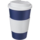 Kubek Americano® 350 ml z uchwytem i pokrywką chroniącą przed rozlaniem 210696 - Niebiesko-biały