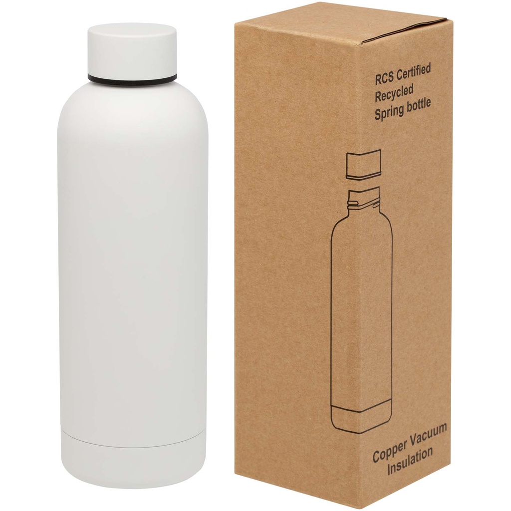 Spring miedziana butelka próżniowa ze stali nierdzewnej z recyklinku z certyfikatem RCS 500 ml 100798 - Biały