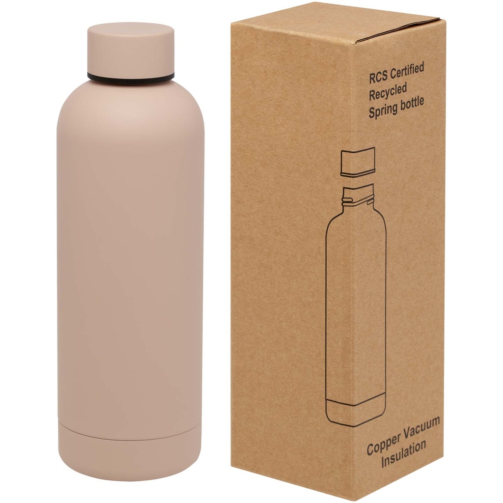 Spring miedziana butelka próżniowa ze stali nierdzewnej z recyklinku z certyfikatem RCS 500 ml 100798 - Blady róż