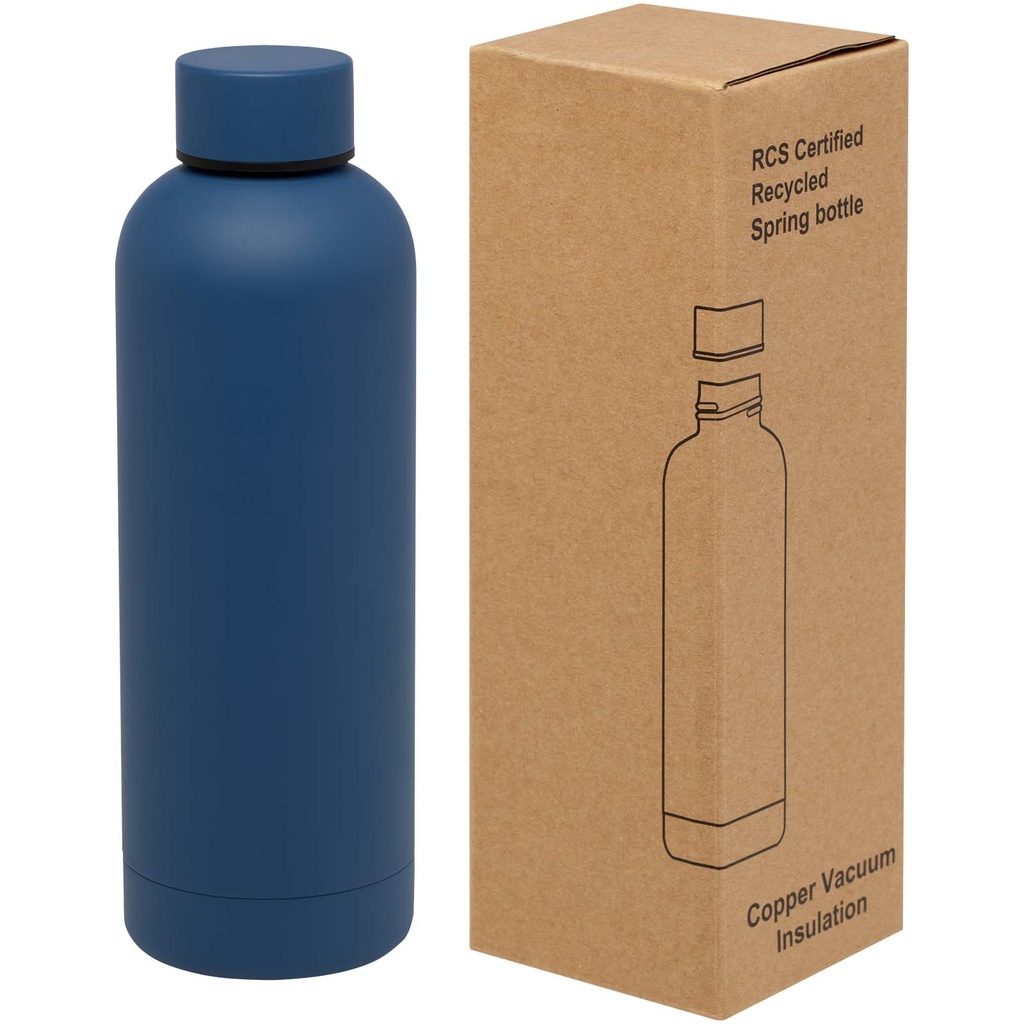 Spring miedziana butelka próżniowa ze stali nierdzewnej z recyklinku z certyfikatem RCS 500 ml 100798 - Oceaniczny niebieski