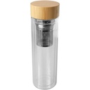 Bailey butelka ze szkła borokrzemianowego z zaparzaczem i bambusową pokrywką 400 ml 100810 - Przezroczysty klarowny