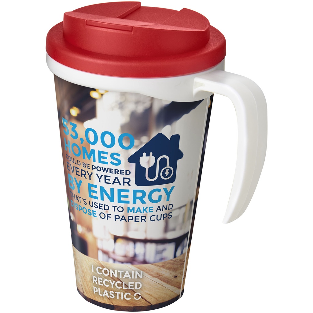 Kubek Brite-Americano® 350 ml z wieczkiem zapobiegającym rozchlapaniu 210420 - Biało-czerwony