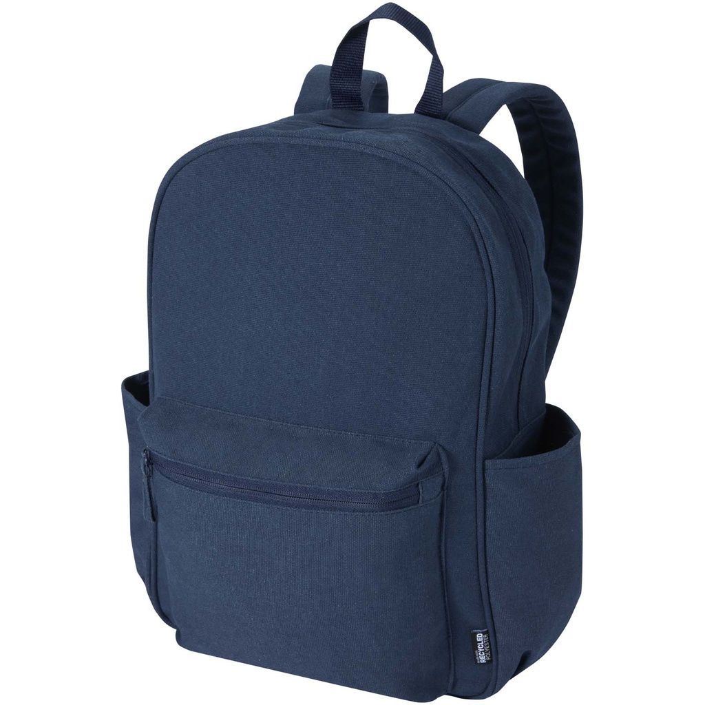 Recanvas miejski plecak na 15,6-calowego laptopa o pojemności 16 l z recyklingu z certyfikatem GRS 130124 - Granatowy