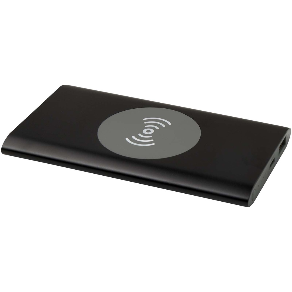 Juice bezprzewodowy powerbank o pojemności 4000 mAh Type-C z aluminium pochodzącego z recyklingu 124384 - Czarny