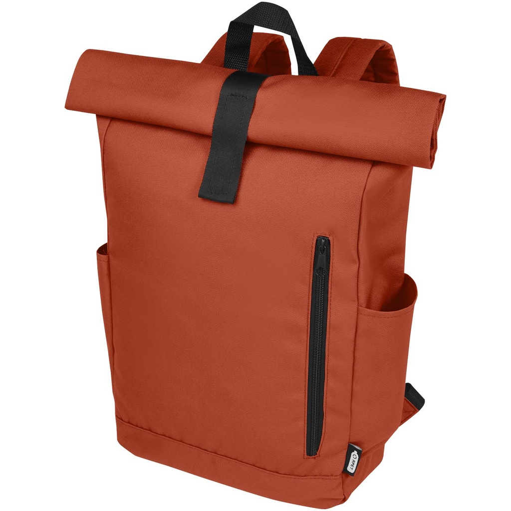 Byron plecak na laptopa 15,6 cala z tworzywa RPET z certyfikatem GRS z zawijanym zamknięciem, 18 l 120659 - Ceglasty