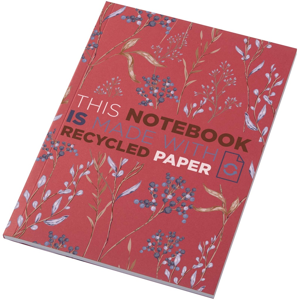 Notatnik A5 Novella Austen Colours z miękką okładką z materiału z recyklingu, 50 kartek 210249 - Czerwony