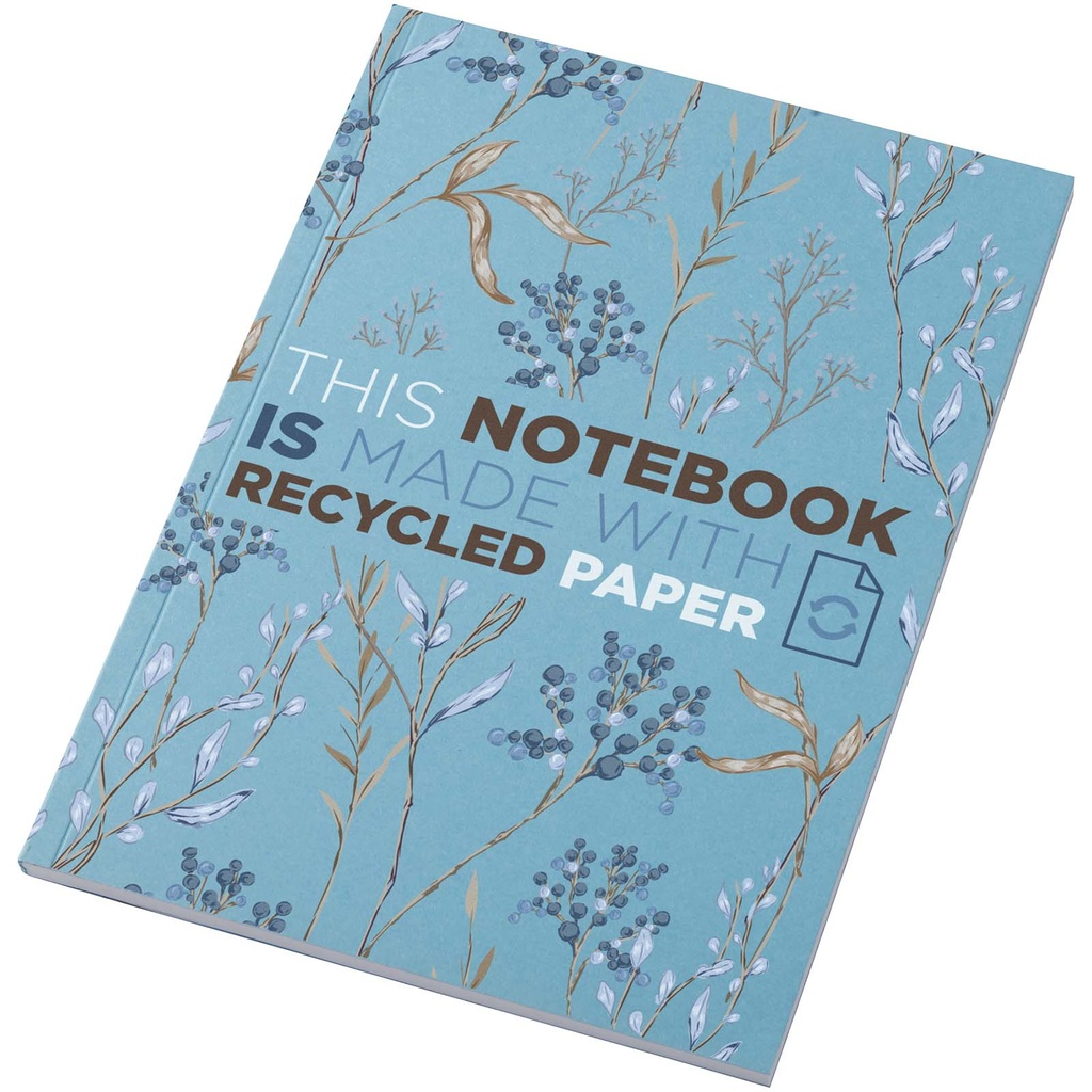 Notatnik A5 Novella Austen Colours z miękką okładką z materiału z recyklingu, 50 kartek 210249 - Niebieski