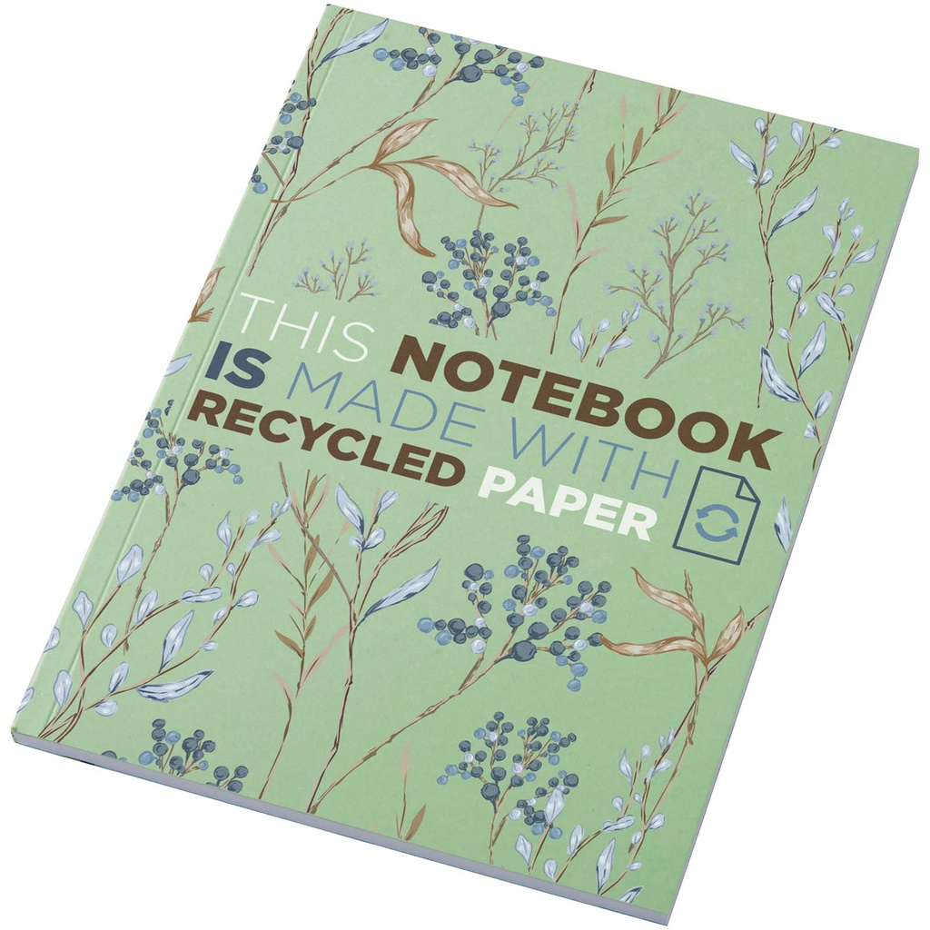 Notatnik A5 Novella Austen Colours z miękką okładką z materiału z recyklingu, 50 kartek 210249 - Zielony