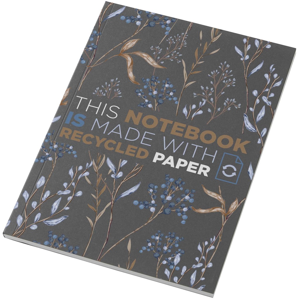 Notatnik A5 Novella Austen Colours z miękką okładką z materiału z recyklingu, 50 kartek 210249 - Węgiel drzewny