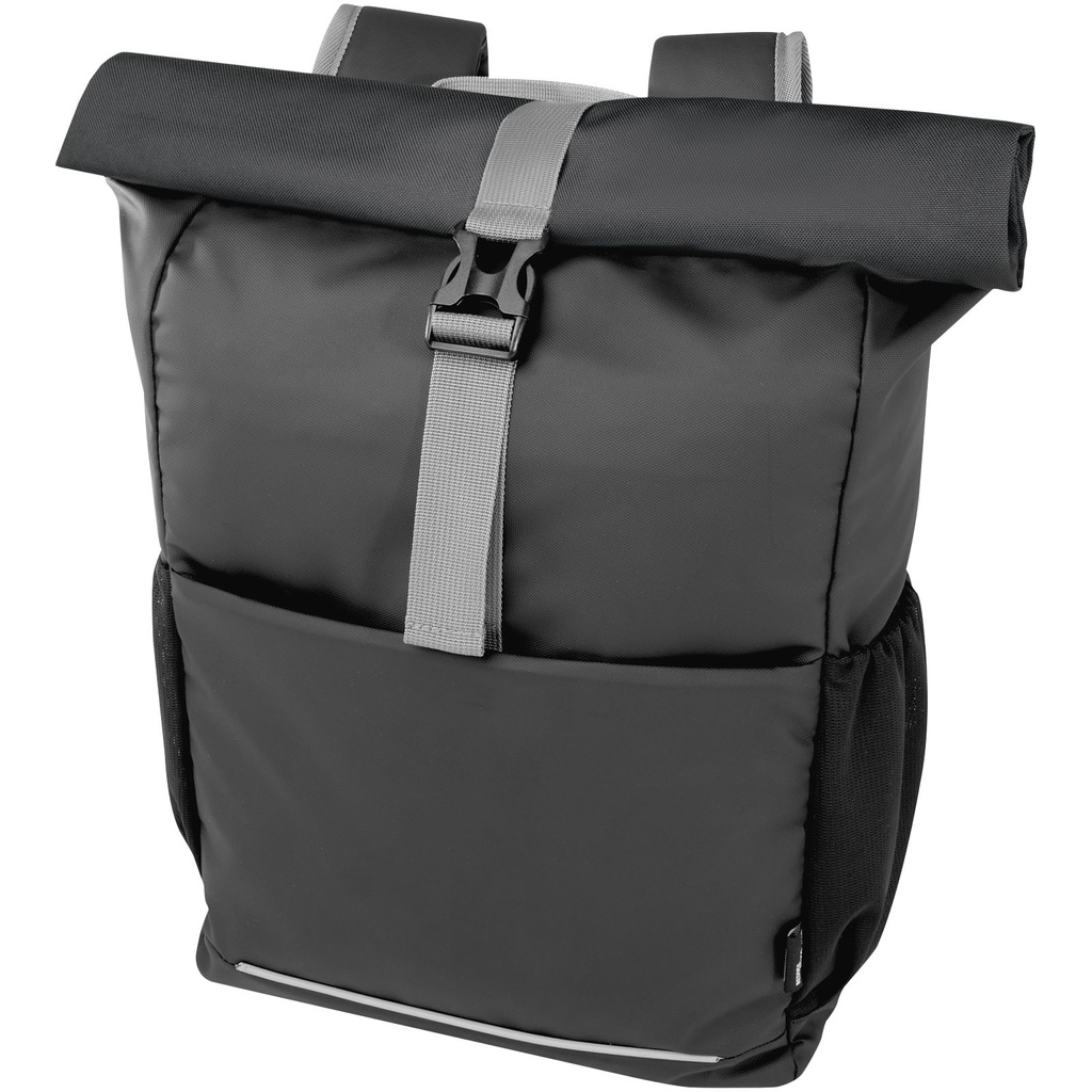 Aqua wodoodporna torba rowerowa o pojemności 20 l na 15-calowego laptopa wykonana z materiałów z recyklingu z certyfikatem GR 130050 - Czarny