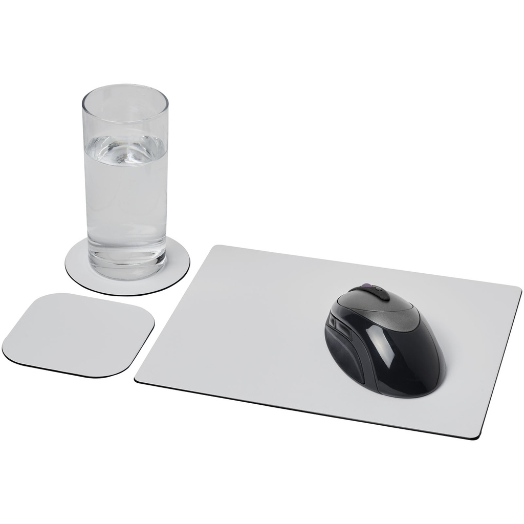 Podkładka pod mysz Brite-Mat® w zestawie z podkładkami pod kubek combo 1 210526 - Czarny