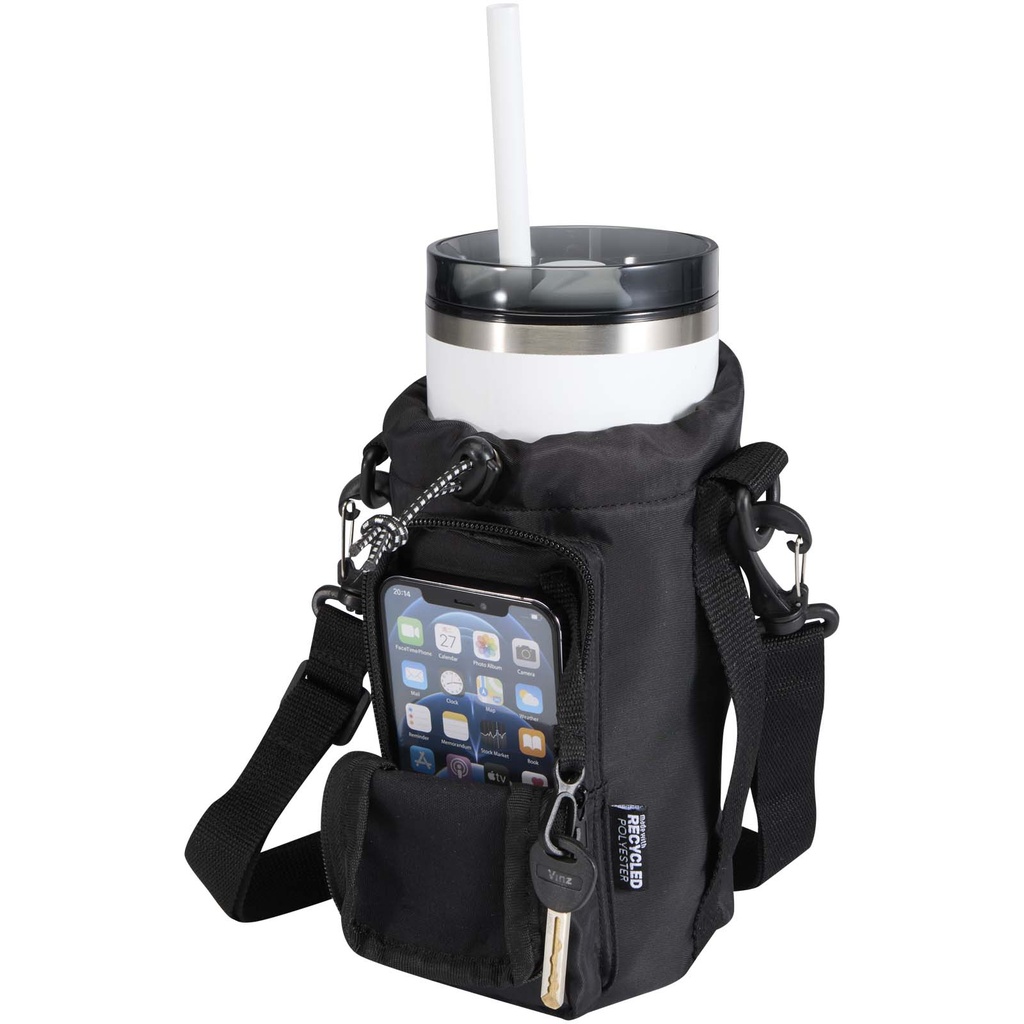 Trip Aware™, torba na butelki wykonana z materiałów z recyklingu, 2 l 120765 - Czarny