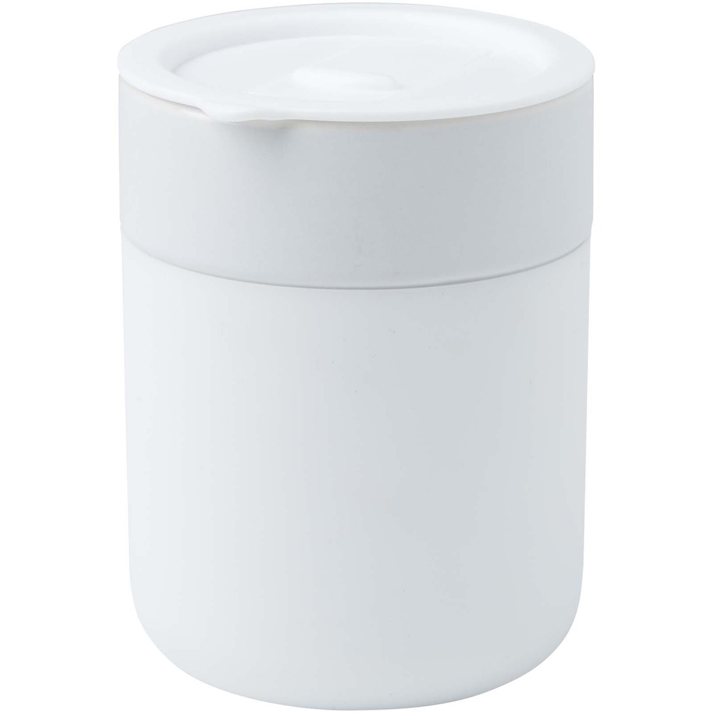 Java kubek ceramiczny z silikonową osłoną i plastikową pokrywką 330 ml 100808 - Biały