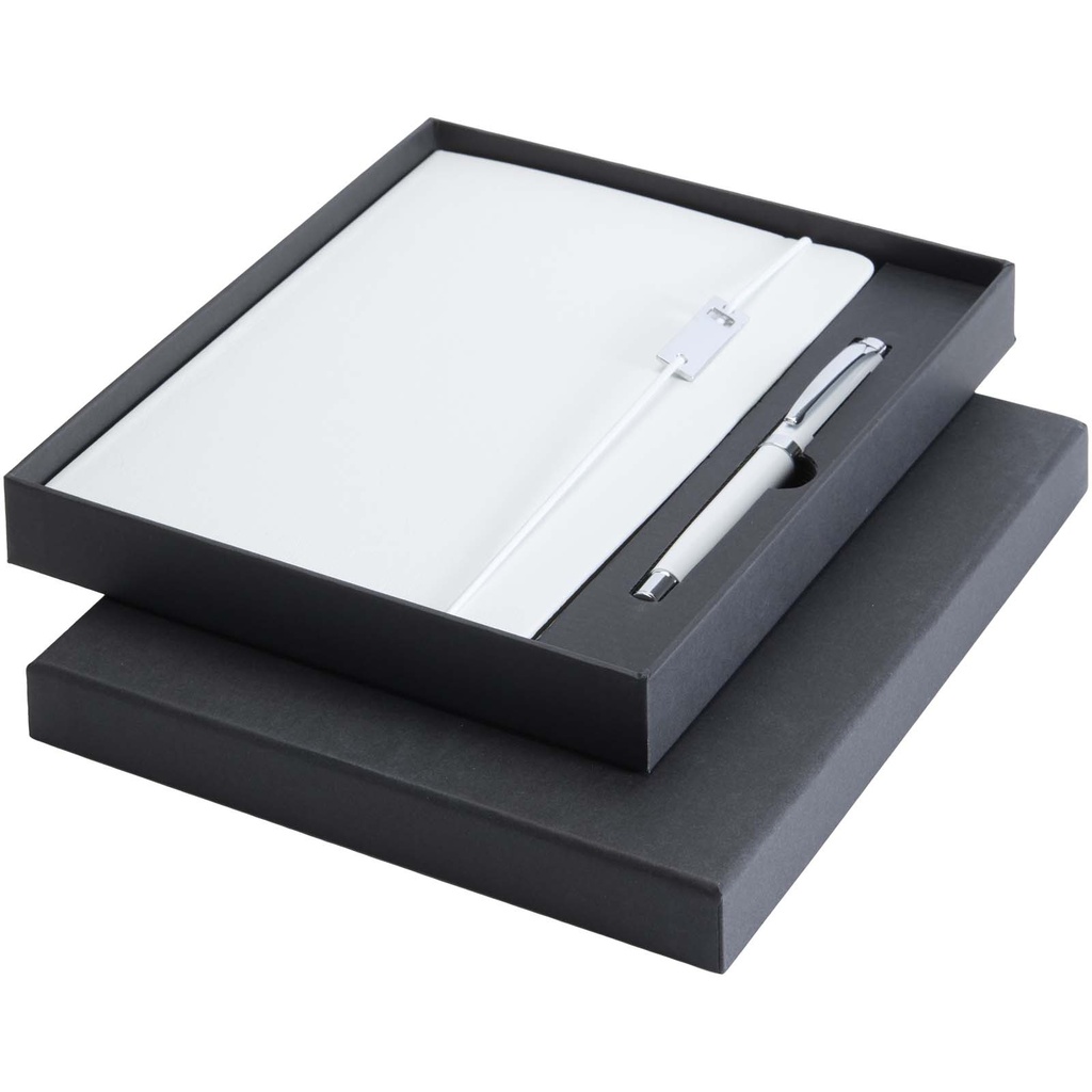 Legato Elegance zestaw notatnik A5 w twardej okładce z długopisem żelowym 106258 - Biały