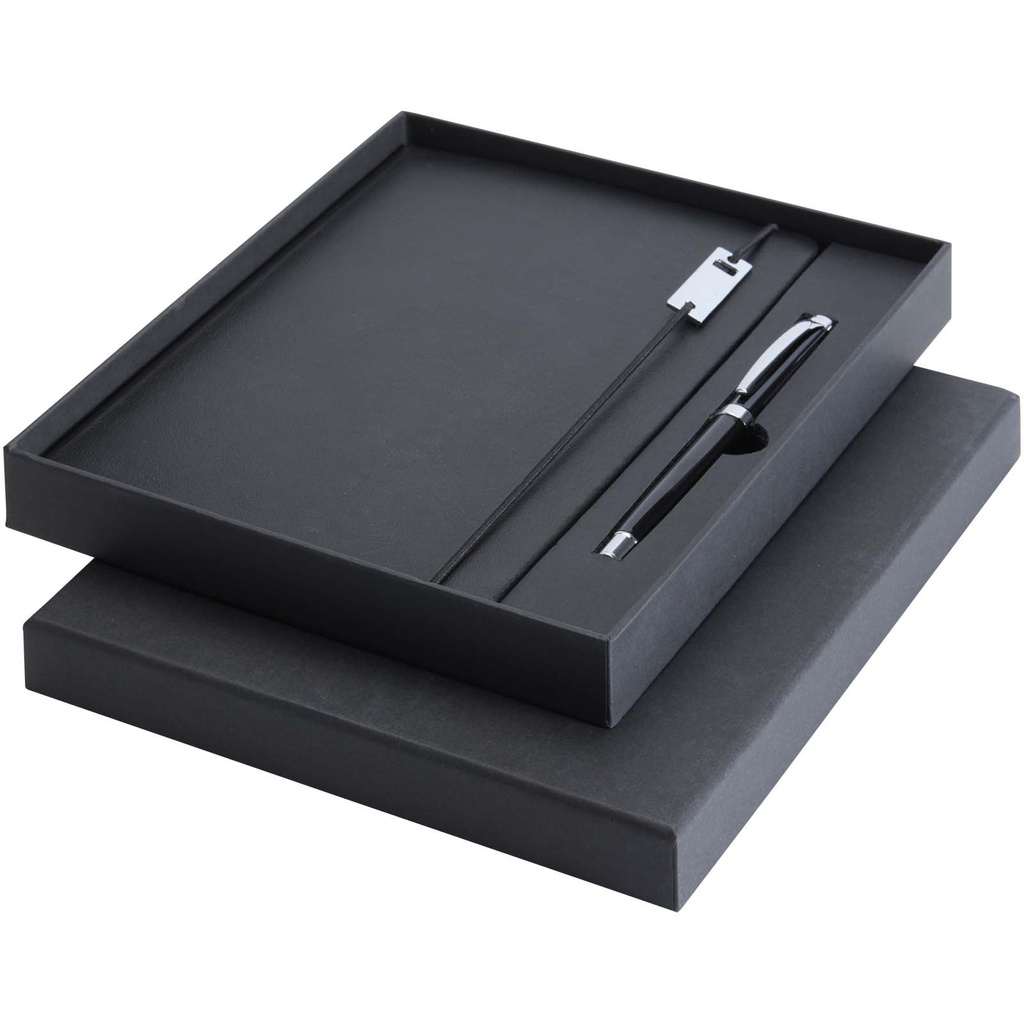 Legato Elegance zestaw notatnik A5 w twardej okładce z długopisem żelowym 106258 - Czarny