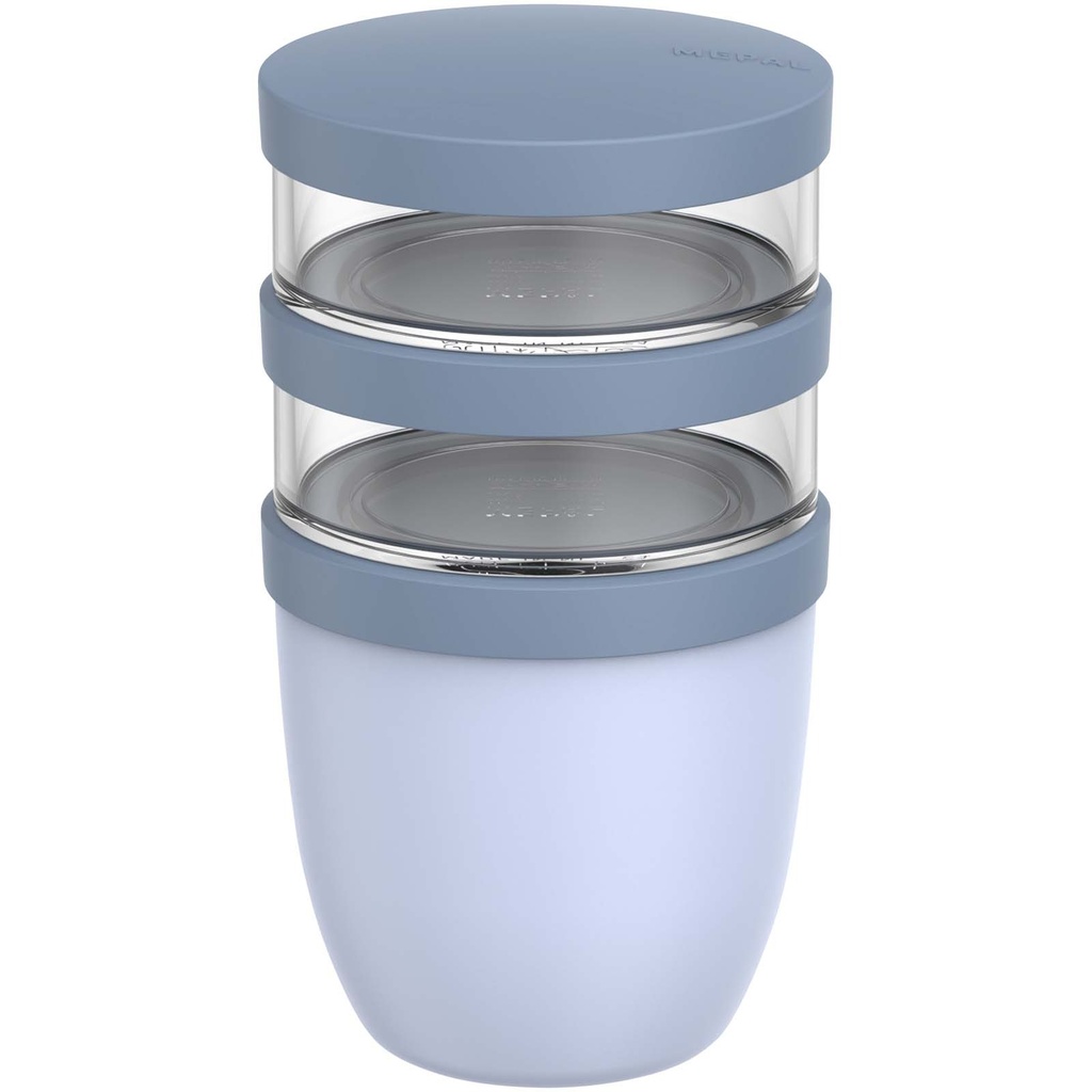 Mepal Ellipse 3-częściowy pojemnik na lunch o pojemności 500 ml + 2 x 200 ml 113143 - Niebieski