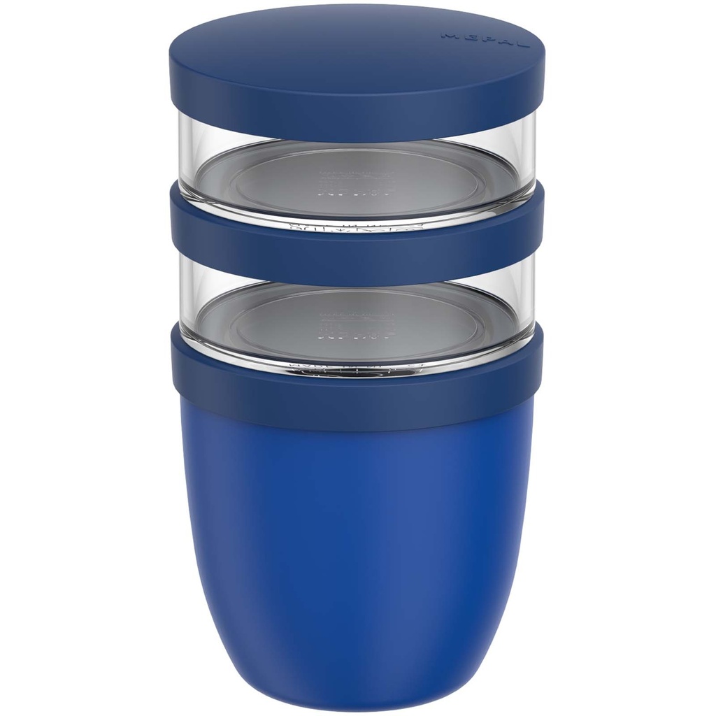 Mepal Ellipse 3-częściowy pojemnik na lunch o pojemności 500 ml + 2 x 200 ml 113143 - Żywy błękit