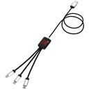 Kabel z podświetlonym logo 3w1 - SCX.design C17 2PX003 - Czerwono-czarny