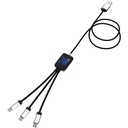 Kabel z podświetlonym logo 3w1 - SCX.design C17 2PX003 - Niebiesko-czarny