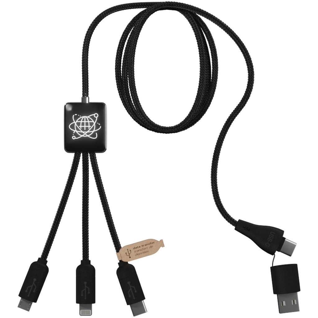 SCX.design C45 kabel 5 w 1 z tworzywa PET pochodzącego z recyklingu umożliwiający transfer danych 2PX085 - Czarny