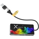 SCX.design H20 koncentrator USB 8 w 1 z podwójnym wejściem i 6 portami 2PX165 - Czarny