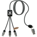 SCX.design C33 kabel do ładowania typu C o mocy 60 W z podwójnym podświetlanym logo 2PX213 - Melanż czarny