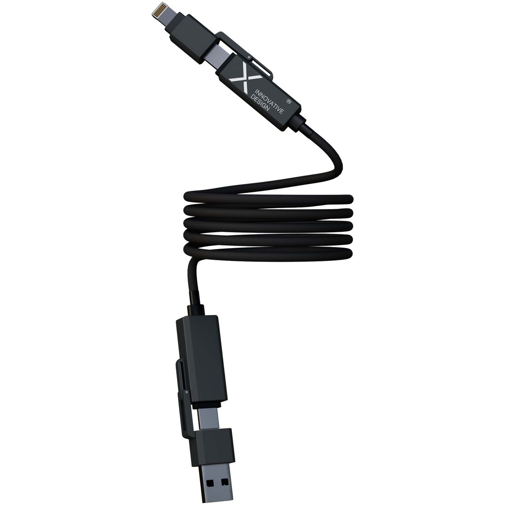 SCX.design C59 magnetyczny kabel do ładowania o mocy 100 W w izolacji z silikonu 2PX215 - Czarny