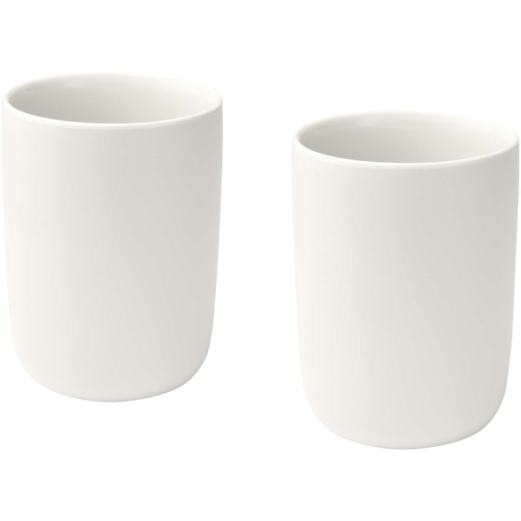 Male kubki ceramiczne o pojemności 350 ml - zestaw 2 sztuk 126396 - Biały