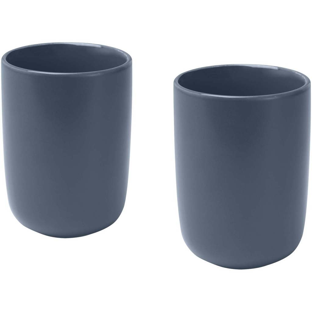 Male kubki ceramiczne o pojemności 350 ml - zestaw 2 sztuk 126396 - Szaroniebieski