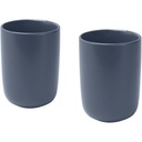 Male kubki ceramiczne o pojemności 350 ml - zestaw 2 sztuk 126396 - Szaroniebieski