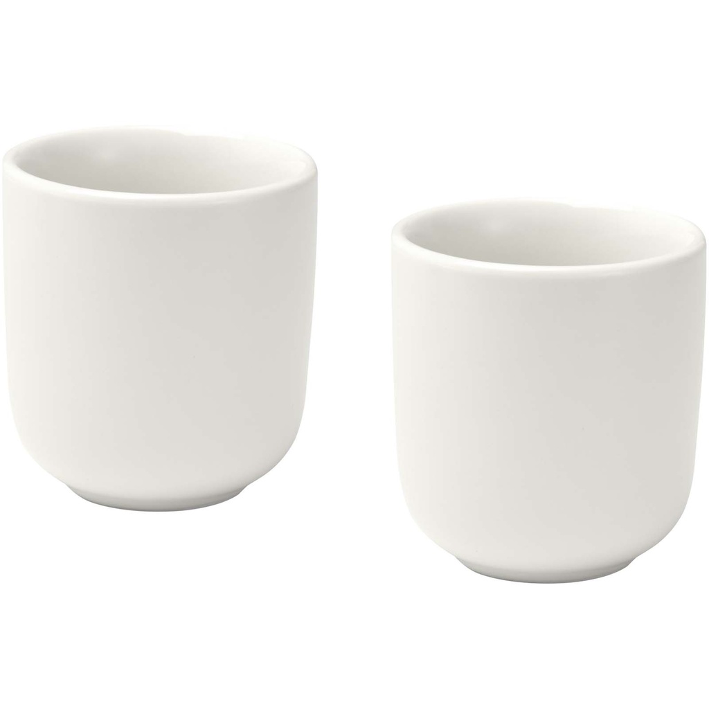 Male filiżanki ceramiczne do espresso o pojemności 90 ml - zestaw 2 sztuk 126397 - Biały