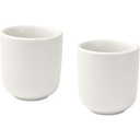 Male filiżanki ceramiczne do espresso o pojemności 90 ml - zestaw 2 sztuk 126397 - Biały