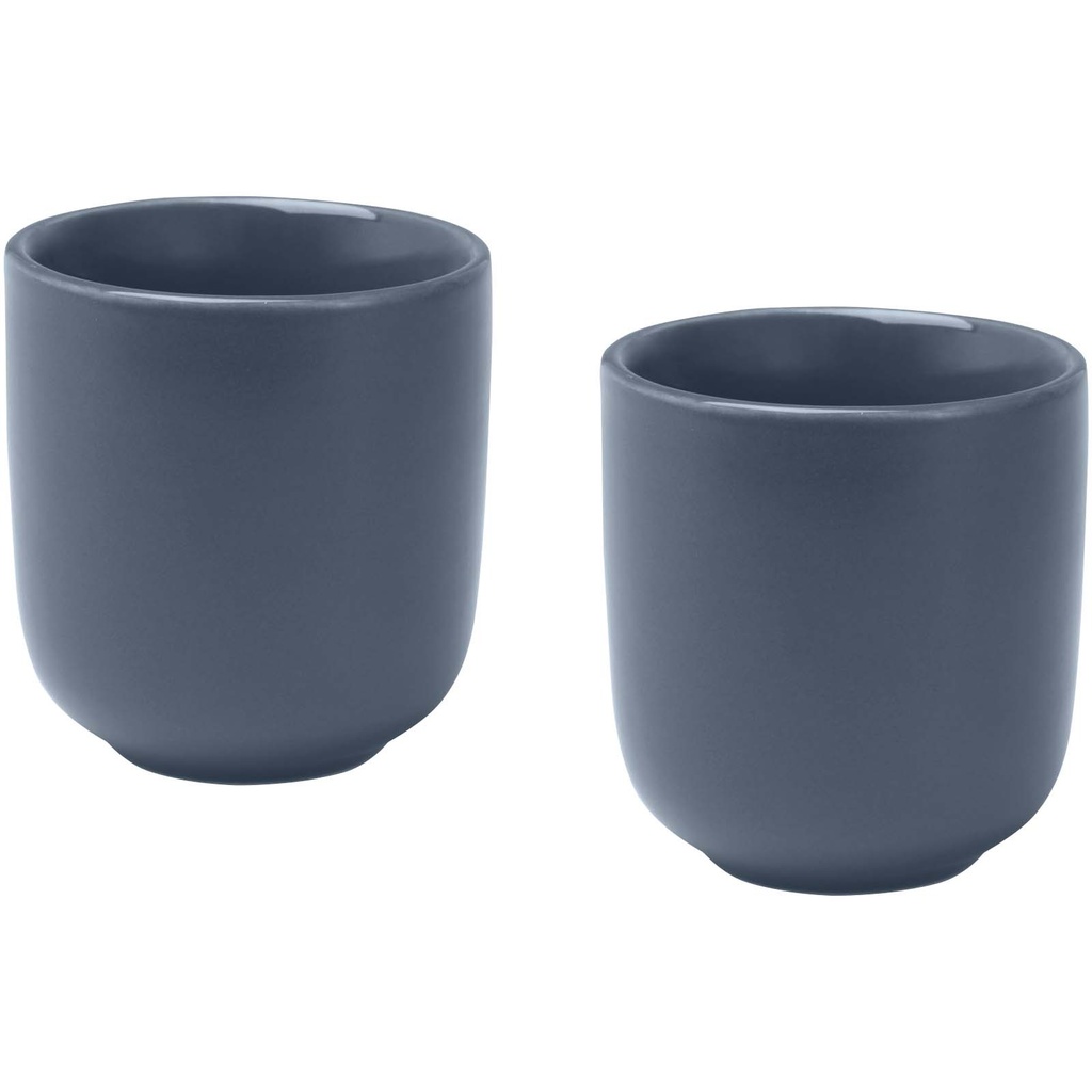 Male filiżanki ceramiczne do espresso o pojemności 90 ml - zestaw 2 sztuk 126397 - Szaroniebieski