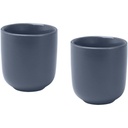 Male filiżanki ceramiczne do espresso o pojemności 90 ml - zestaw 2 sztuk 126397 - Szaroniebieski