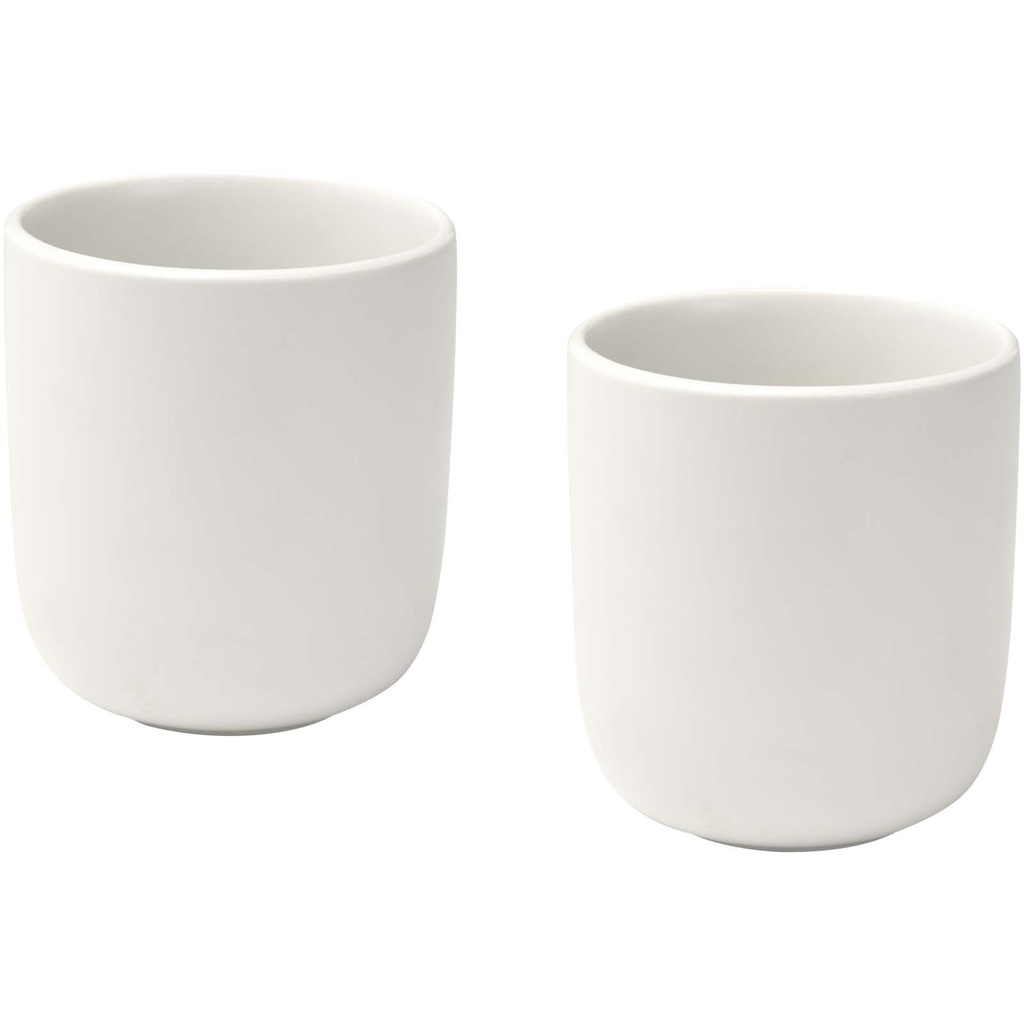 Male kubki ceramiczne o pojemności 200 ml - zestaw 2 sztuk 126399 - Biały