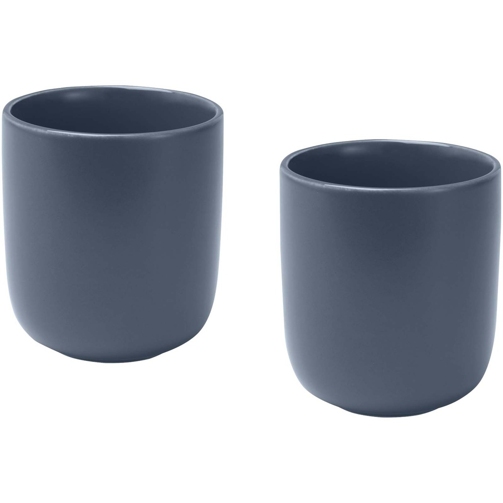 Male kubki ceramiczne o pojemności 200 ml - zestaw 2 sztuk 126399 - Szaroniebieski