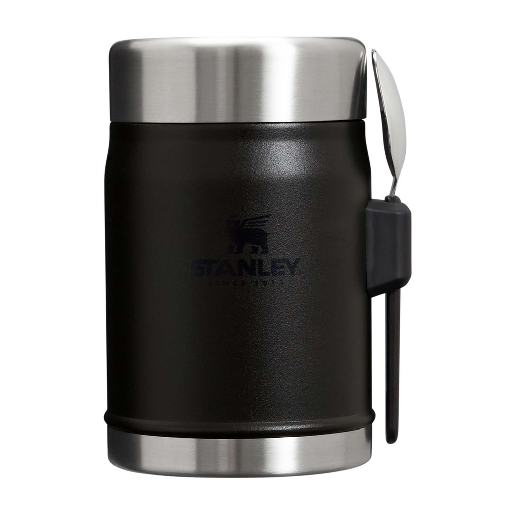 Słoik na żywność Stanley Legendary z łyżko-widelcem, o pojemności 400 ml 100881 - Matowy czarny