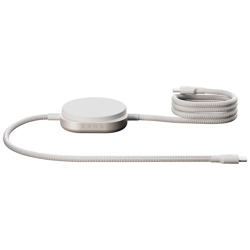 Zens Pro 2 kabel ładujący USB-C 2 w 1 o mocy 140 W 120821 - Biały