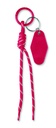 Brelok pleciony z tagiem MO3167-05 - czerwony